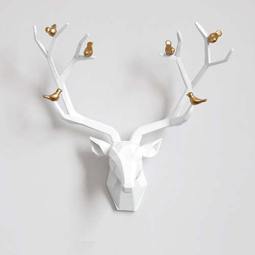 Résine 3d grande tête de cerf décor à la maison pour mur statue décoration accessoires Sculpture abstraite moderne Animal tête chambre décoration murale