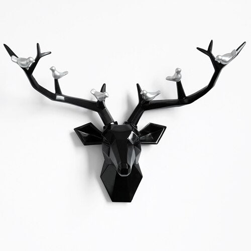 Résine 3d grande tête de cerf décor à la maison pour mur statue décoration accessoires Sculpture abstraite moderne Animal tête chambre décoration murale